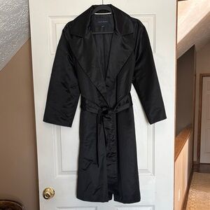 Banana Republic Elegant Black Satin Trench Coat